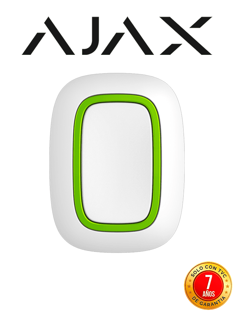 Imagen de AJAX Button W - Botón  inteligente  multifuncional. Botón de pánico / Control de dispositivos de automatización / Silenciar alarmas de detectores de incendios. Color Blanco (28203.26.WH3)