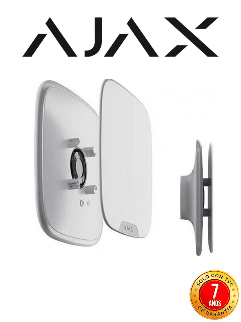Imagen de Ajax StreetSiren DoubleDeck + Brandplate - Paquete que Incluye la Sirena inalámbrica para exteriores StreetSiren DoubleDeck color blanco y la Brandplate, placa frontal personalizable en color blanco