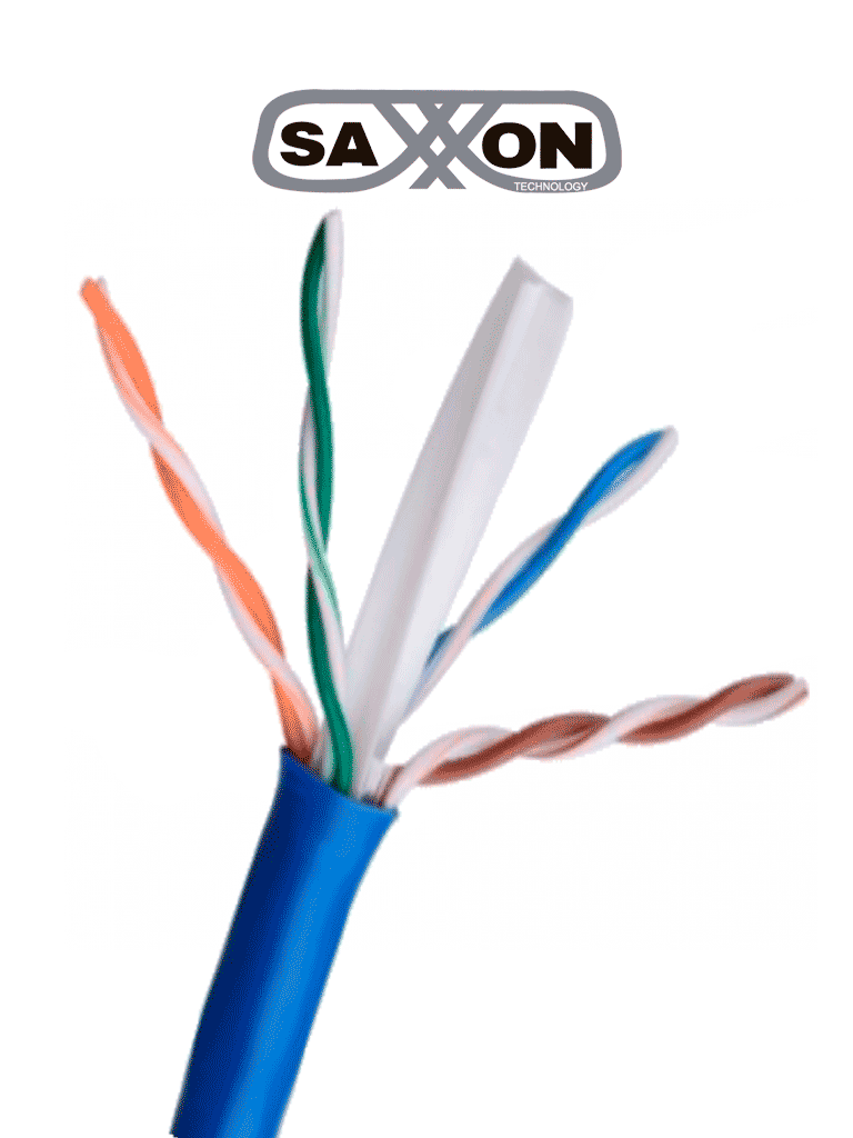 Imagen de SAXXON OUTP6CCA305AZ3 - Cable UTP CCA / Categoria 6 / Color azul obscuro / Interior / 305  Mts / Redes / Video / 4 Pares