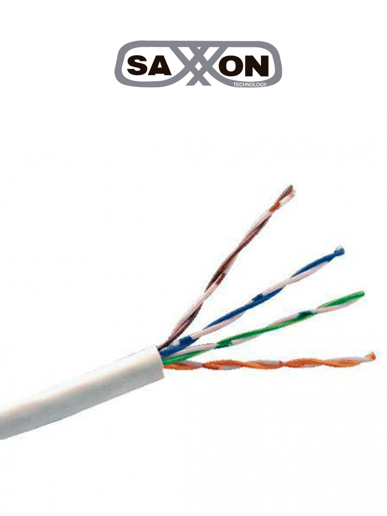 Imagen de SAXXON OUTP6CCA305BC - Cable UTP CCA / Categoria 6 / Color blanco / Interior / 305  Mts / Redes / Video / 4 Pares