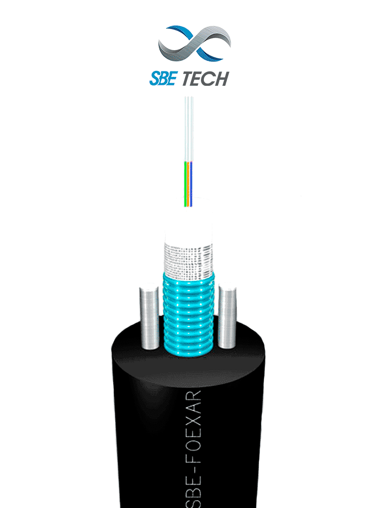 Imagen de SBETECH SBE-FOEXAR6MM50M4 -  fibra óptica multimodo con armadura metálica 50/125 de 6 hilos OM4 10G (múltiplo de venta de 100 mts)
