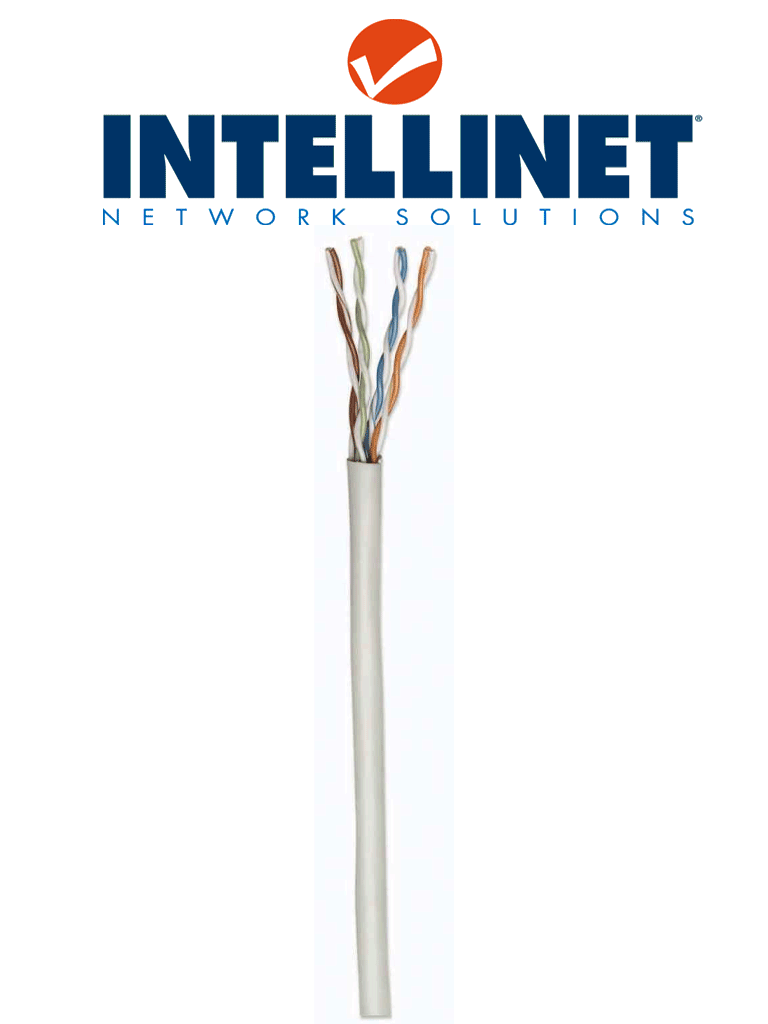Imagen de INTELLINET 334136 Bobina de Cable UTP Cat6, Sólida, 100% cobre, 305 m de cable UTP, Filamento sólido, CM, Certificable, Gris  (Sobre Pedido)