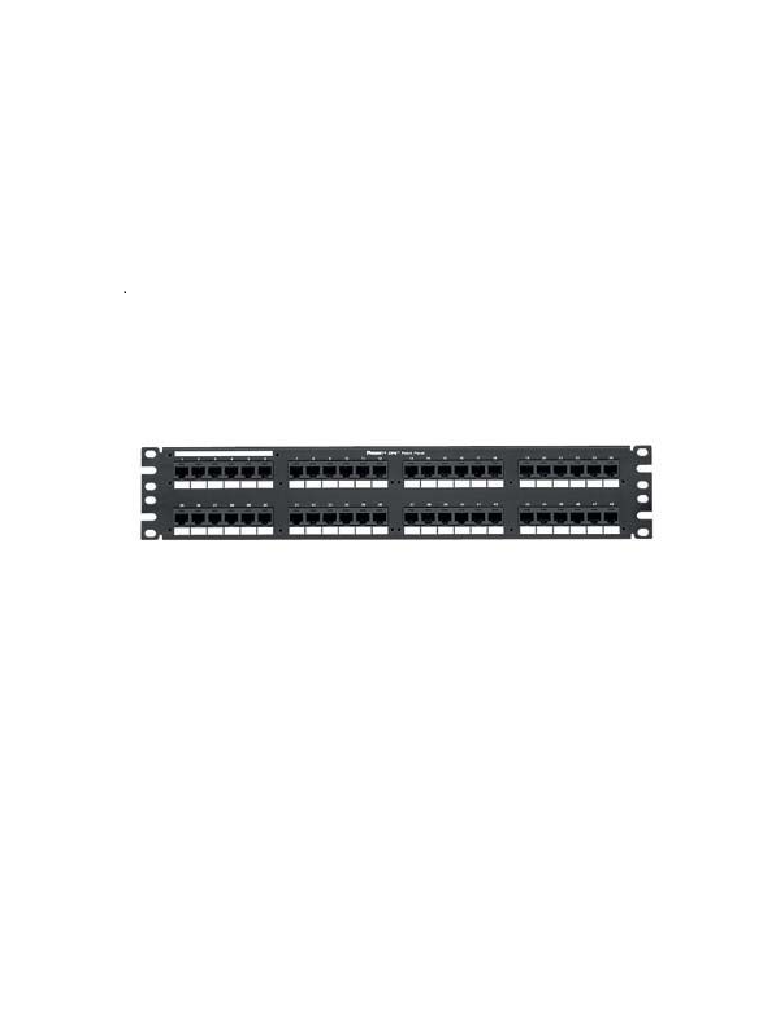 Imagen de PANDUIT DP48688TGY - Panel de distribución para conexión tipo punchdown / Cat 6 / 48 puertos / 2 RU / Categoría 6 / Negro