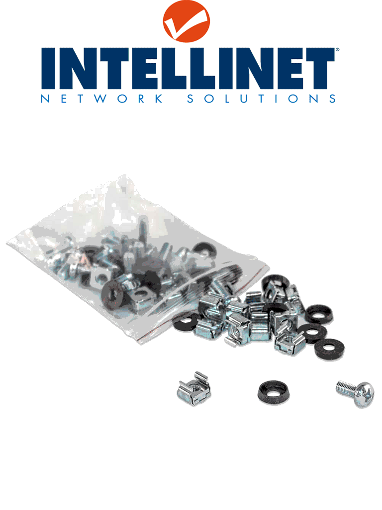 Imagen de INTELLINET 713658 - Tornillos M6/ Tuerca Enjaulada / Paquete con 100 juegos / (Sobre Pedido)