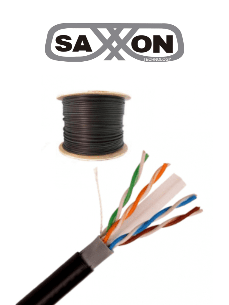 Imagen de SAXXON OUTPCAT6CCAEXT-  Cable UTP CCA de 305m, categoría 6 para exteriores, con doble forro y color negro.