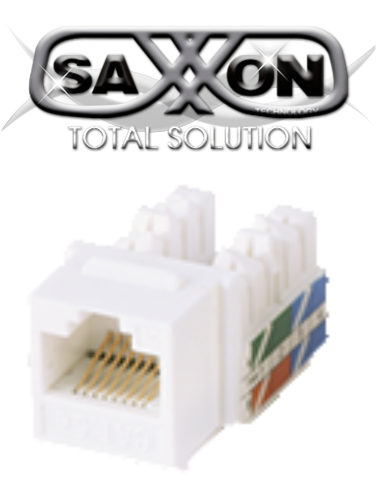 Imagen de SAXXON M2656W - Modulo jack keystone RJ45 / 8 Hilos / CAT 6 / Compatible con calibres  AWG 22-26 / Color blanco