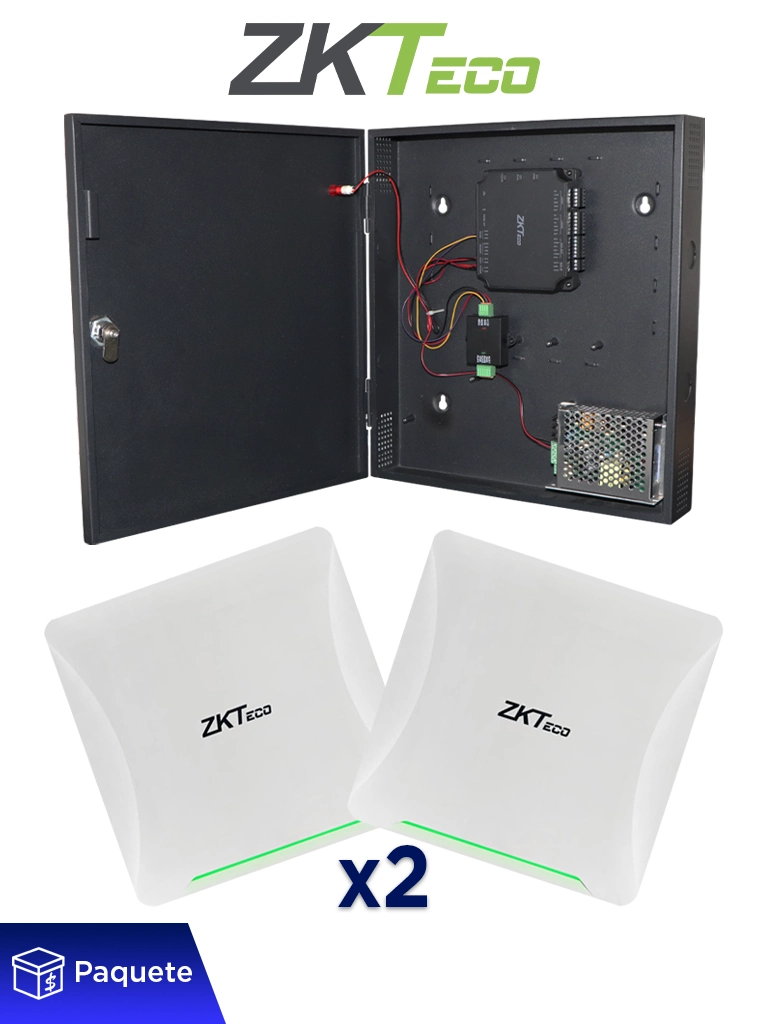 Imagen de ZKTECO C2260BUHF5PRO - Paquete con Panel y 2 Antenas UHF de 5m ideal para Solución de Control de Acceso Vehicular (2 carriles)