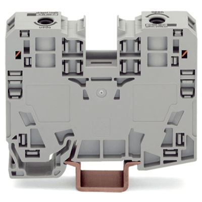 Borna de Paso / 2 Conductores / 35 mm² / POWER CAGE CLAMP / Montaje en Carril DIN 35 x 15 / Poliamida (PA66) / Gris / Tensión 1000 V / Corriente 125 A