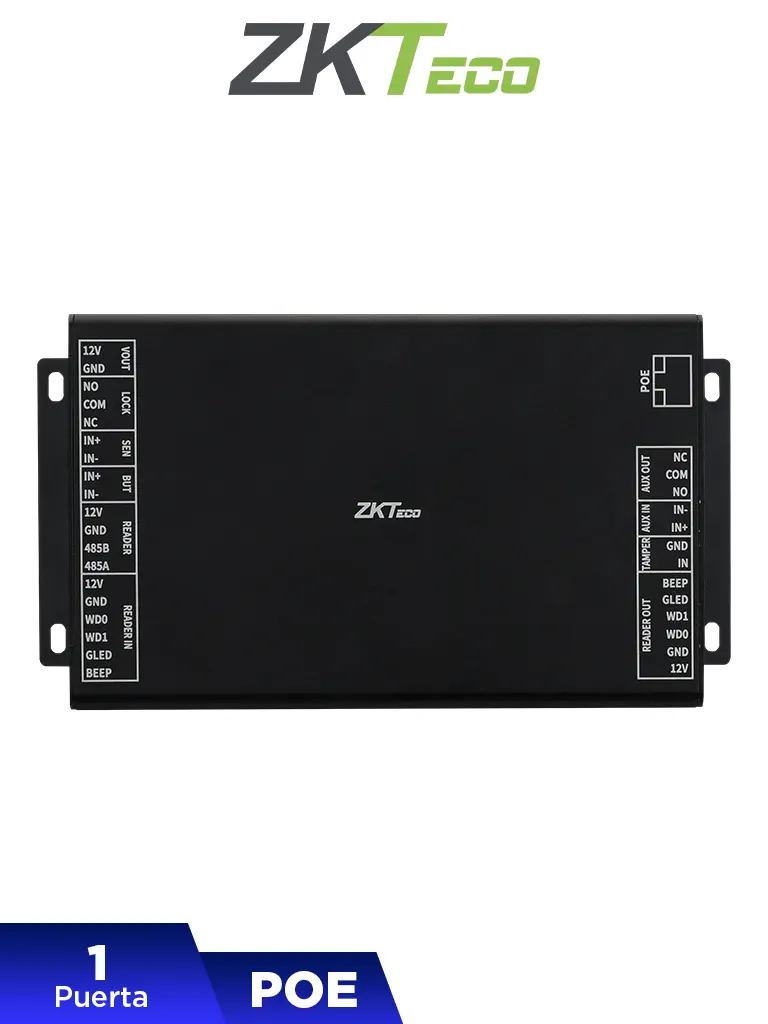 Imagen de ZKTECO DE10 - Unidad de Control de acceso para controlar 1 puerta por medio de PoE  /  Compatible con panel InbioPC800 /