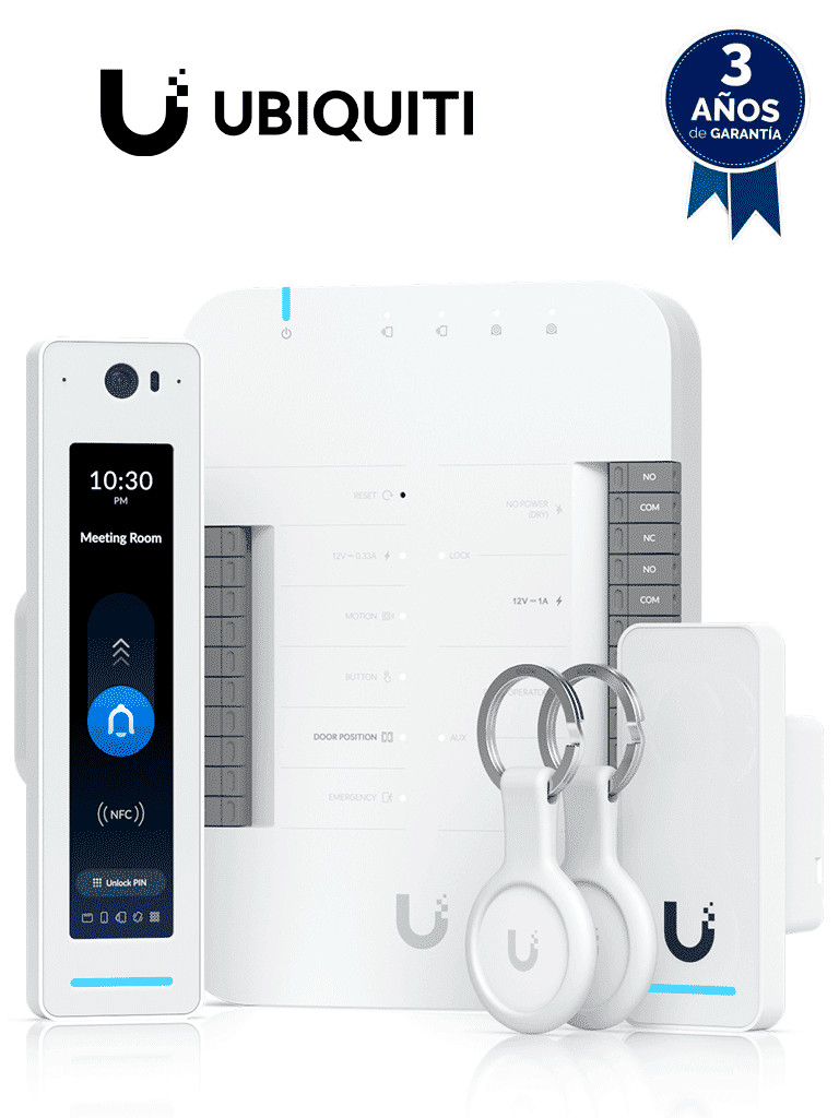 Imagen de UBIQUITI UA-G2-SK-PRO - Kit de control de acceso profesional UniFi para 1 puerta, Entrada y Salida, Incluye: 1 x UA-Hub, 1 x Lector G2 Reader Pro, 1 x Lector G2 Reader, 2 x Llaveros de bolsillo NFC