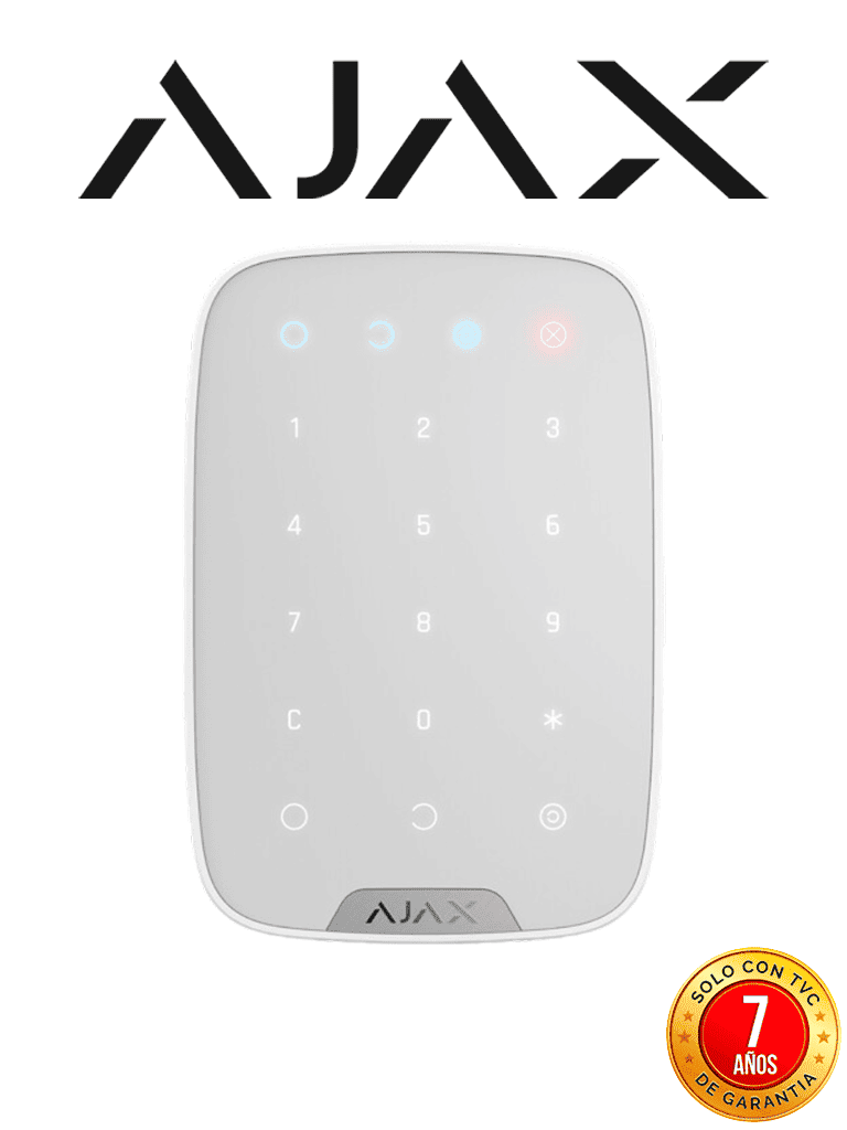 Imagen de AJAX KeypadW - Teclado táctil inalámbrico con soporte de pared. Color Blanco