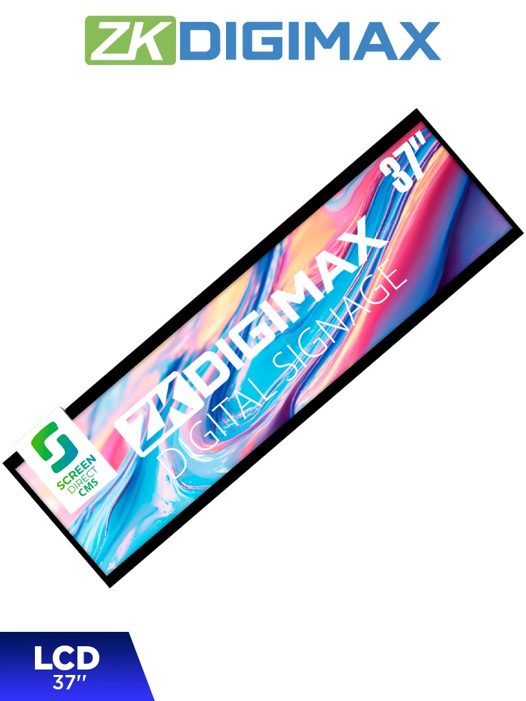Imagen de ZKDIGIMAX DG03S1W37 - Pantalla LCD Estrecha de 37" para Estantería, Ultrapanorámica, Resolución Full HD, Android 8.1, Alta Brillantez