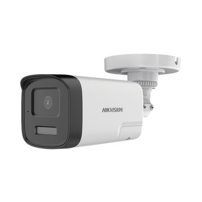 [Audio Bidireccional + Dual Light + ColorVu] Bala TURBOHD 4K (8 Megapixel) / Lente 2.8 mm / 40 mts IR EXIR + 40 mts Luz Blanca / Micrófono y Bocina Integrado / Exterior IP67 / Metal / dWDR