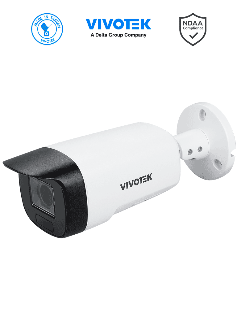 Imagen de VIVOTEK IB9389-EHTV-V3 - Cámara IP bullet exterior 5 MP, IR 40mts, Real Sight Engine IA, WDR Pro, Micrófono Integrado, Lente varifocal 2.8-12mm, Protección IP66, IK10, Ciberseguridad Trend Micro, IA Deep Search, IA Smart VCA, DI/DO, NDAA