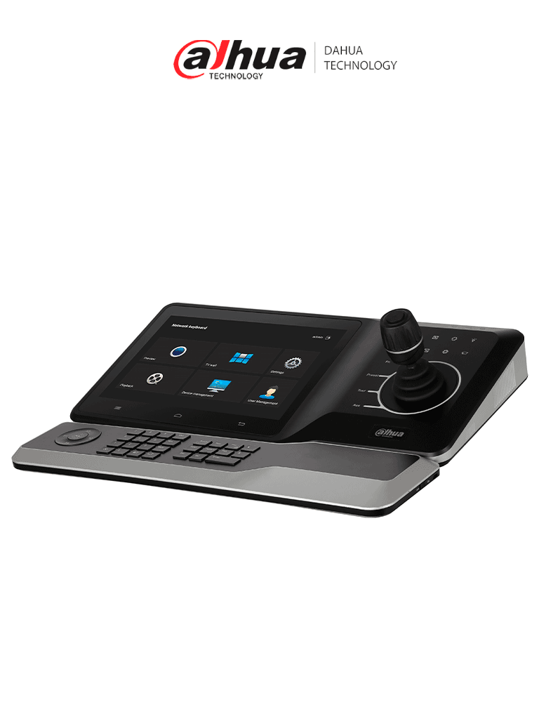 Imagen de DAHUA DHI-NKB5000-F - Teclado Controlador de Red HD/ Control de PTZs, DVRs, NVRs e IPC/ Soporta Función de Videowall/ Soporta Resolución 4k/ Onvif/ Teclado Inalámbrico/ Pantalla Tactil de 10 Pulgadas/ Wifi/ RS232/RS485/