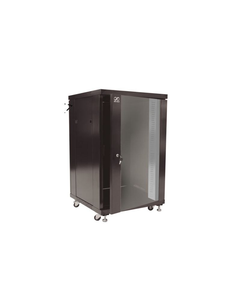 Imagen de SBETECH  SBE-GNL24URPC - Gabinete de piso 24UR, 60 cm de ancho y 80 cm de profundidad / Puerta frontal de cristal / Puerta trasera ventilada / Negro