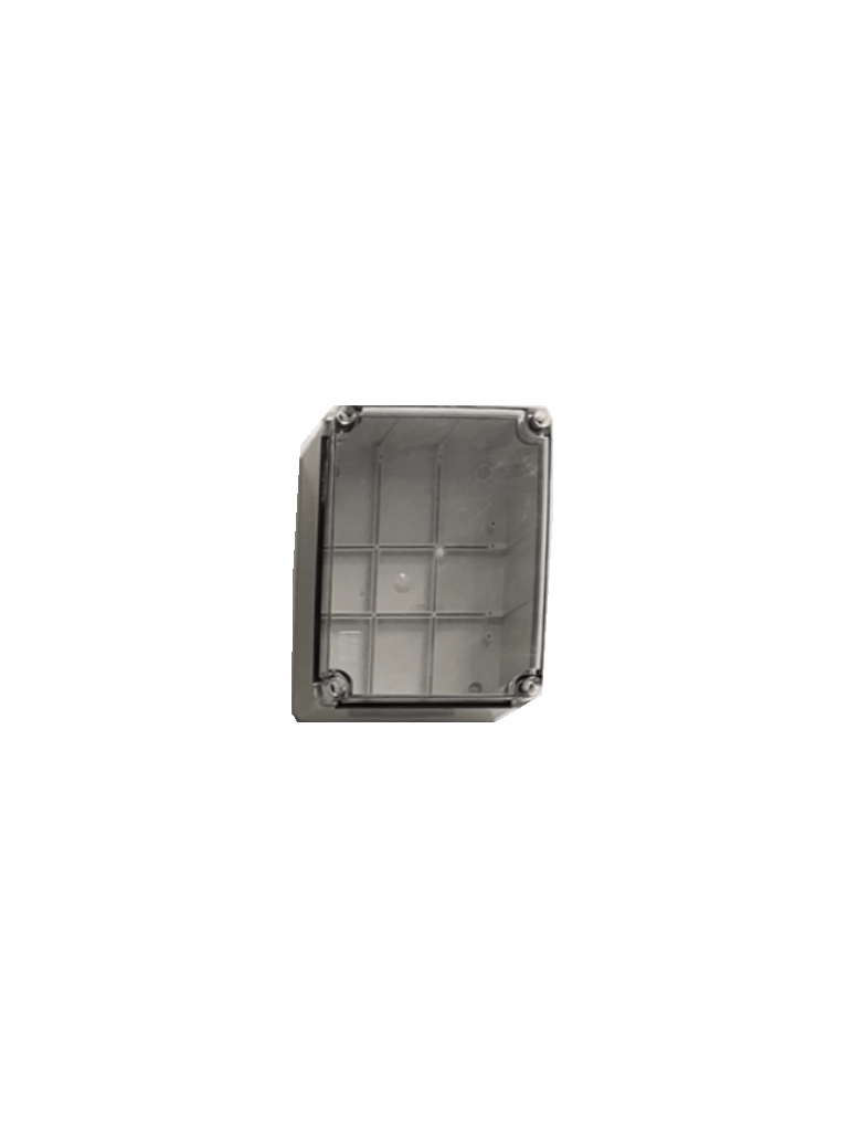 Imagen de SBE TECH SBE-TR24019090 - Gabinete plástico para exteriores, cubierta transparente, 24x19x9 cm, termoplástico auto extinguible, IP67, alta resistencia al impacto, color gris