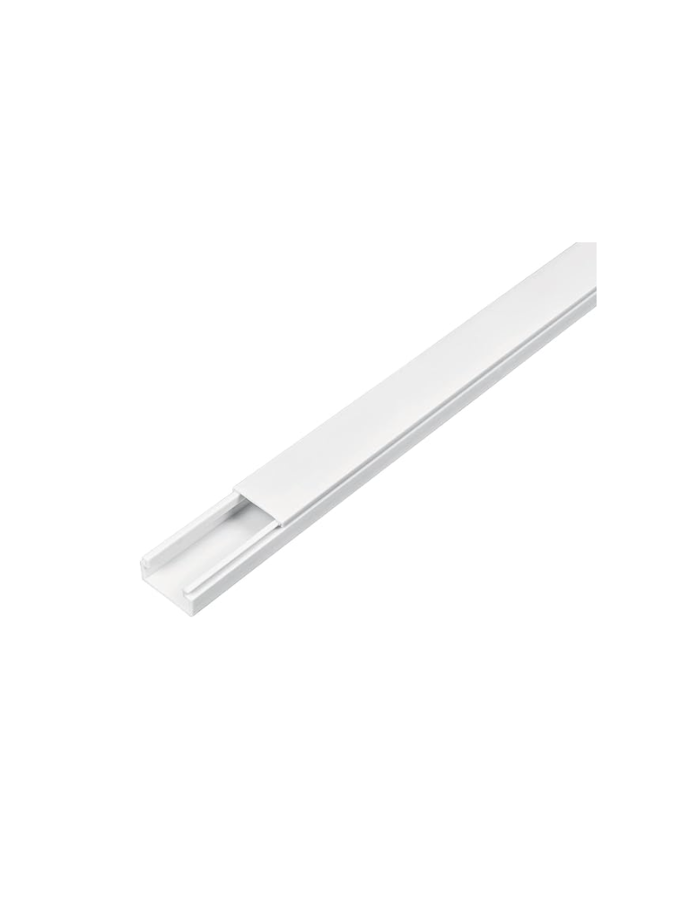 Imagen de SBE TECH SBE-1221 - Canaleta plástica / PVC / Una vía / Alto 1.2 cm, Ancho 2.1 cm, Largo 2 metros