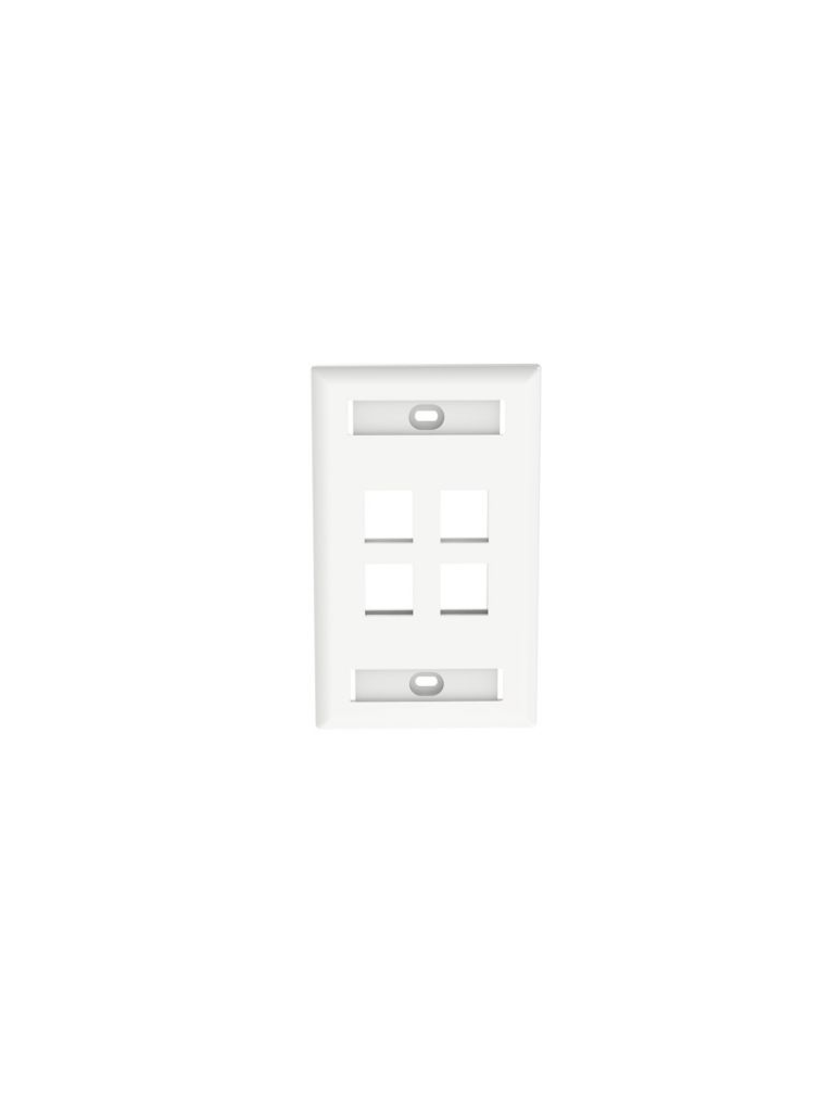 Imagen de PANDUIT NK4FWHY - Faceplate de pared / 4 puertos / Color blanco /La placa frontal NetKey™ es compatible con un módulo keystone