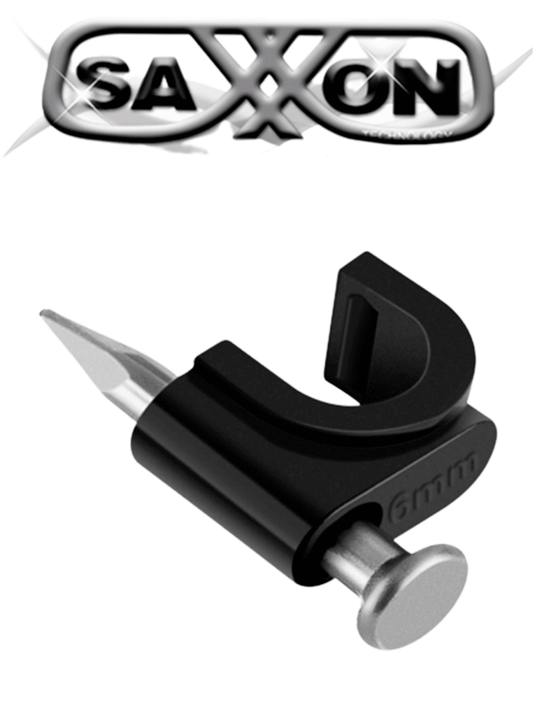 Imagen de SAXXON GRA955N- Bolsa de 50 grapas de pared/ Color negro/ Diametro: 6mm / Con clavo de 3/4 para concreto de alta resistencia