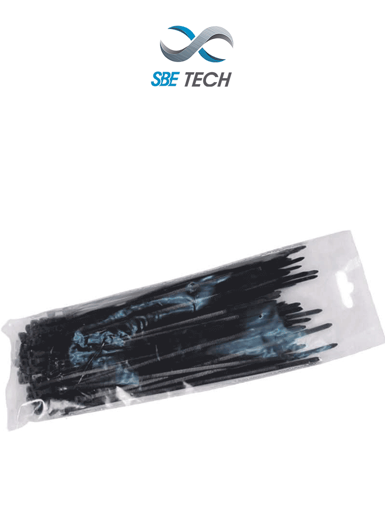 Imagen de SBETECH CN36X200BK - Cincho sujetacable 3.6x200 mm color negro, bolsa con 100 piezas, nylon