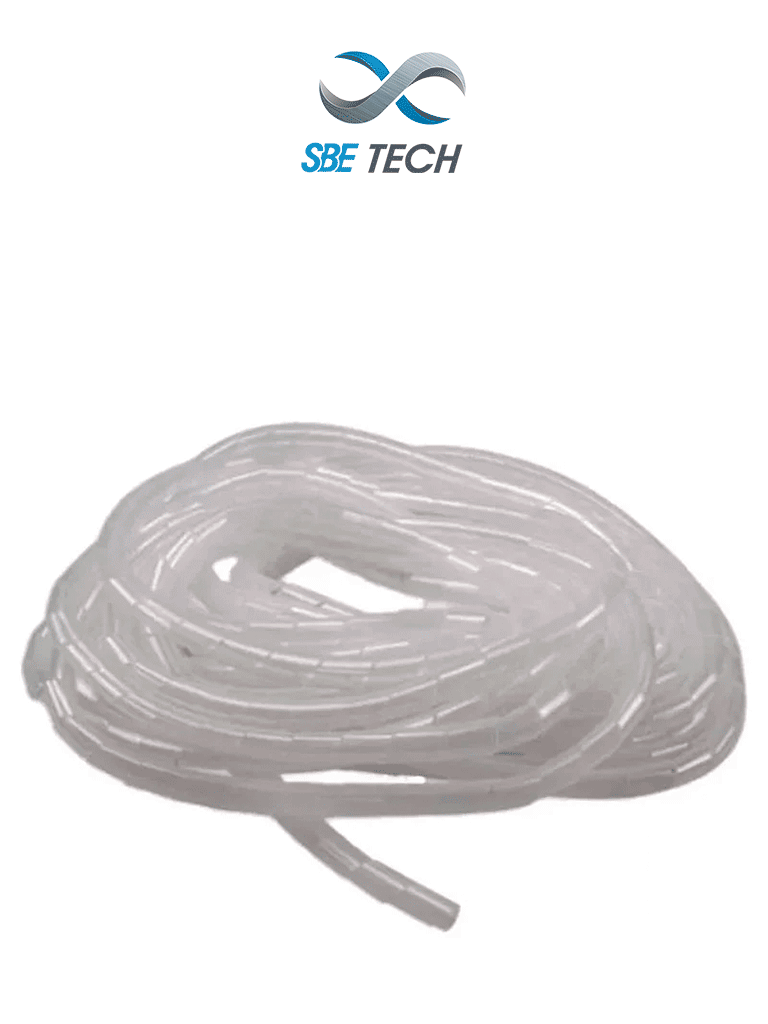 Imagen de SBETECH SBEESP12 - Organizador de cable en espiral blanco, 1/2", 10 metros, en rollo