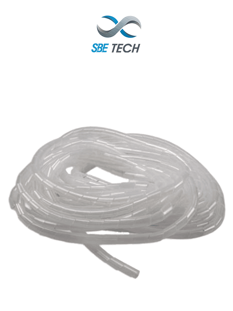 Imagen de SBETECH SBEESP6 - Organizador de cables espiral, blanco, 1/4", 10 metros, en rollo