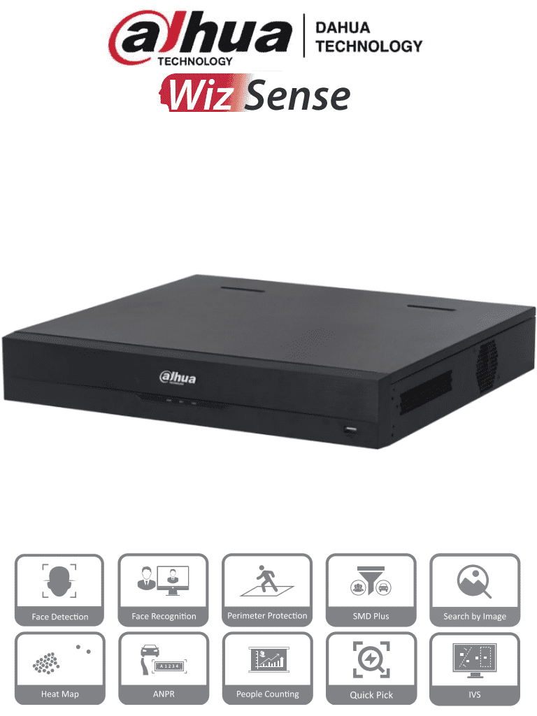 Imagen de DAHUA NVR4416-16P-EI - NVR de 8 MP /16 Canales IP/ WizSense/ 4k con IA/ 16 Puertos PoE af/at/ 4 Bahias para Discos Duros/ 1 Canal de Reconocimiento Facial por NVR/ 4 Ch con SMD Plus/ Soporta Cámaras con IA/ 10 Bases de Datos de Rostros