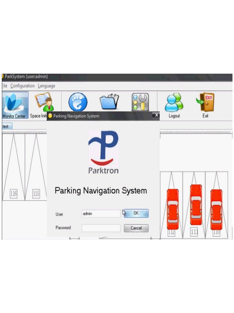 Imagen de PARKTRON PGSCMS - Software de control para administracion de estacionamientos guiados mediante sensores ULTRASONICOS / Configuracion de cajones