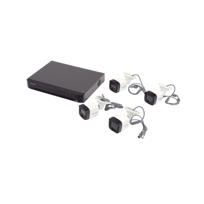 [Dual Light] Kit TurboHD 3K (5 Megapixel) / DVR 4 Canales / 4 Cámaras bala Dual Light / Micrófono Integrado / Accesorios de Interconexión / Fuente de Poder