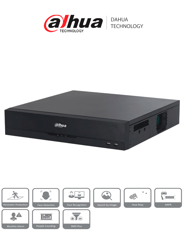 Imagen de DAHUA DHI-NVR5816-EI NVR IP WizSense de 16 canales 2MP/ 2U 8HDD/ AcuPick/ H.265+/ 384 Mbps/ Admite Raid0/1/5/6/10/  Face Detection/ Face Recognition/ Protección Perimetral/ SMD plus/ Soporta IA por cámara