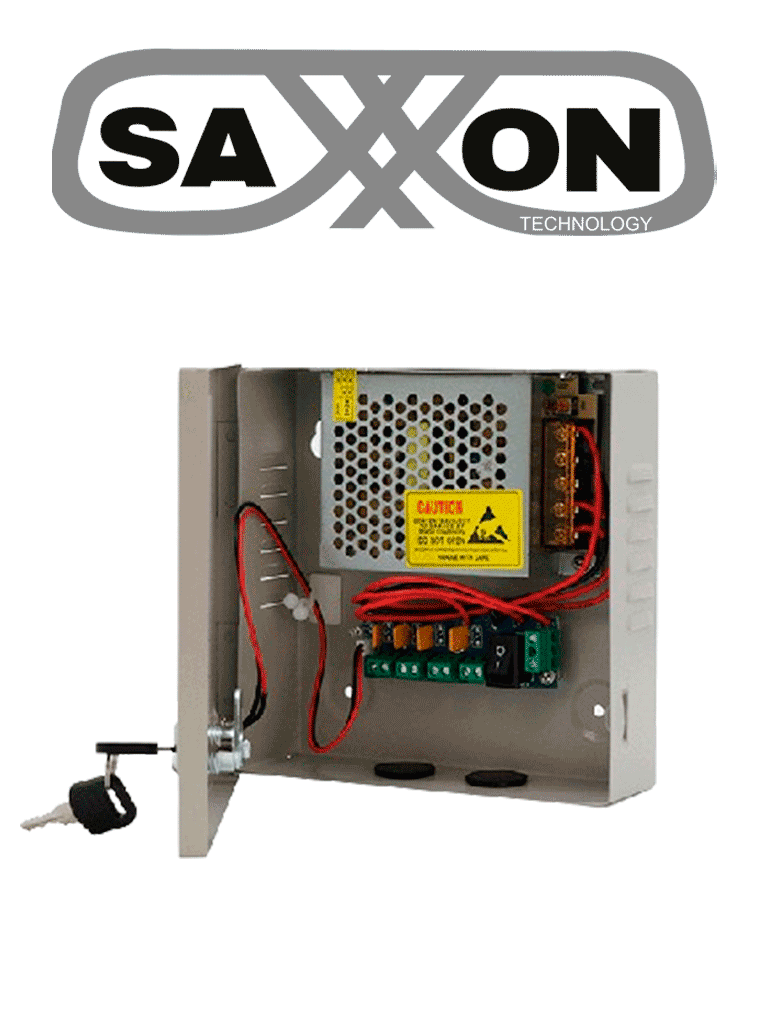 Imagen de SAXXON SX5A4CH - Fuente de Poder Profesional 12 VCD / 5 Amperes / 4 Canales / 1.1 Amperes por Canal / Protección contra Sobrecargas / Led Indicador de Funcionamiento