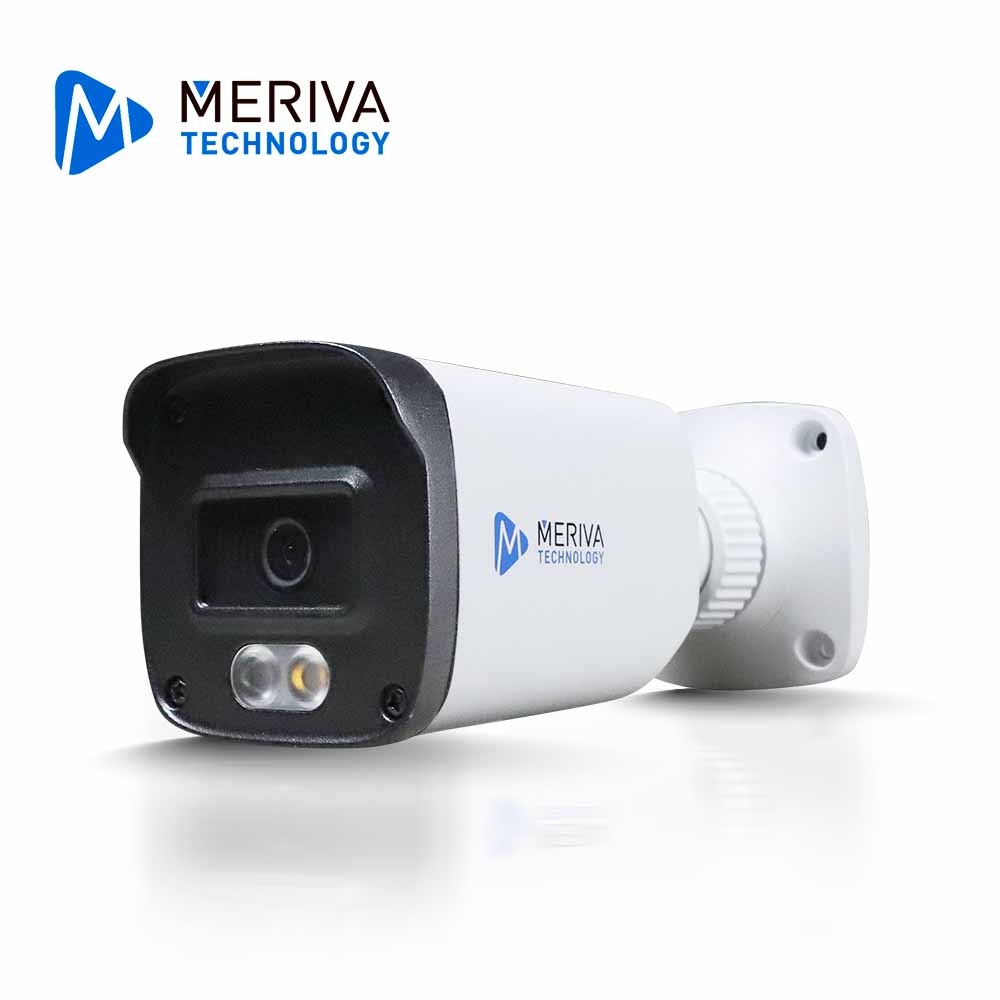 CAMARA HD BULLET MERIVA TECHNOLOGY MDL-5202A / 5MP / AHD / TVI / CVI / 2.8MM / ILUMINACION DUAL (20 - 30M IR / 20M LUZ CALIDA) / IP67 / METALICA / 12 VCD / MICROFONO INTEGRADO / COC / AUDIO POR COAXIAL O UTP (SOLO POR TVI) / IMAGEN A COLOR 24 / 7