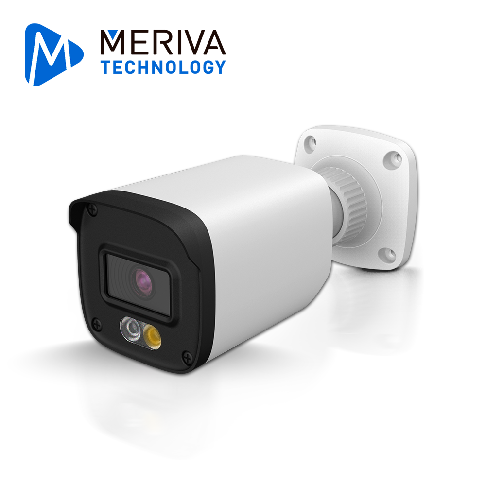 CAMARA HD BULLET MERIVA TECHNOLOGY MDL-2202A / 2 MP / AHD/TVI/CVI / 2.8 MM / ILUMINACION DUAL (20 - 30M IR / 10M LUZ CALIDA) / IP67 / METALICA / 12 VCD / COC / MICROFONO INTEGRADO / AUDIO POR COAXIAL O UTP (SOLO POR TVI) / IMAGEN A COLOR 24/7