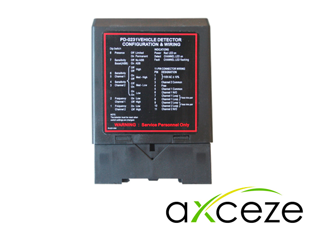 DETECTOR DE MASA AXCEZE AX-LOOP24 SENSOR DE DOBLE CANAL, CUENTA CON 2 SALIDAS DE RELEVADOR N.O. ALIMENTACIÓN 110VCA COMPATIBLE CON LA MAYORÍA DE LAS BARRERAS DEL MERCADO ***NECESITA LOOP