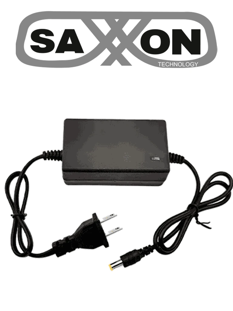 Imagen de SAXXON SW00120200S10 - Fuente de Poder Regulada / Alimentación 12 Vcc 2 Amper / Conector Macho / Voltaje de Entrada: 100-240V / Ideal para Cámaras de CCTV , Controles de Acceso y Asistencia