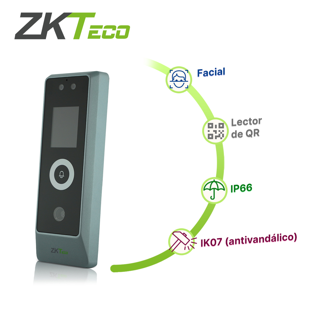 TERMINAL DE CONTROL DE ACCESO   ZKTECO PROMA-QR  VERIFICACION POR ROSTRO, QR,  CAPACIDAD DE ROSTROS 30,000  TARJETAS 50,000  DE 125KHZ  EVENTOS 500,000  TCP