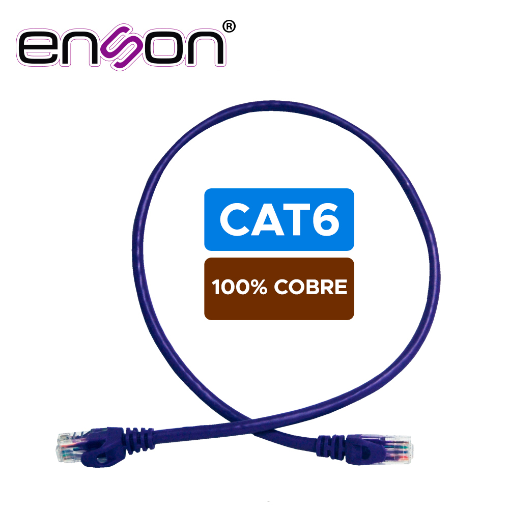 PATCHCORD UTP ENSON P6006P CAT6 60CM MORADO SERIE EPRO 100-II 100 POR CIENTO COBRE PARA MEJOR IDENTIFICACION DE SOLUCIONES EN RACKS Y GABINETES