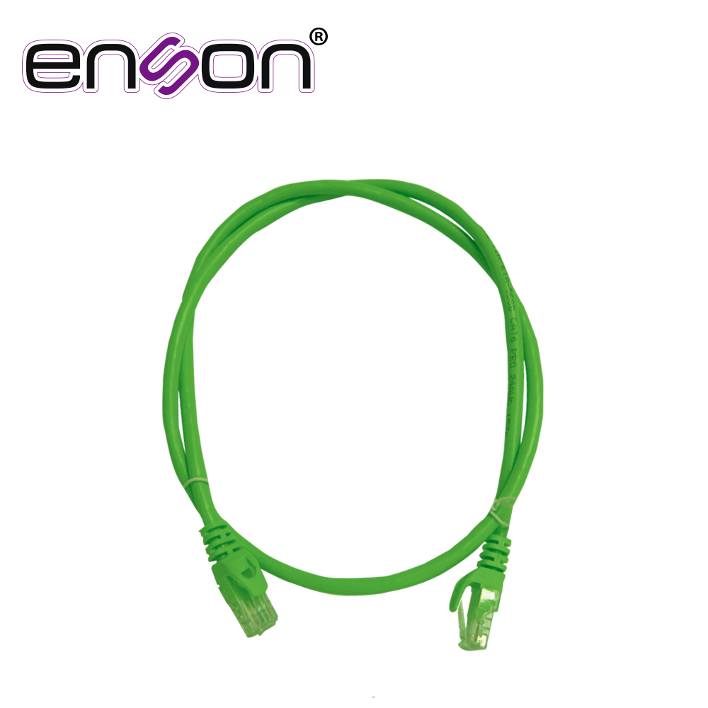 PATCHCORD UTP ENSON P6009E CAT6 90CM VERDE SERIE EPRO 100-II 100 POR CIENTO COBRE PARA MEJOR IDENTIFICACION DE SOLUCIONES EN RACKS Y GABINETES