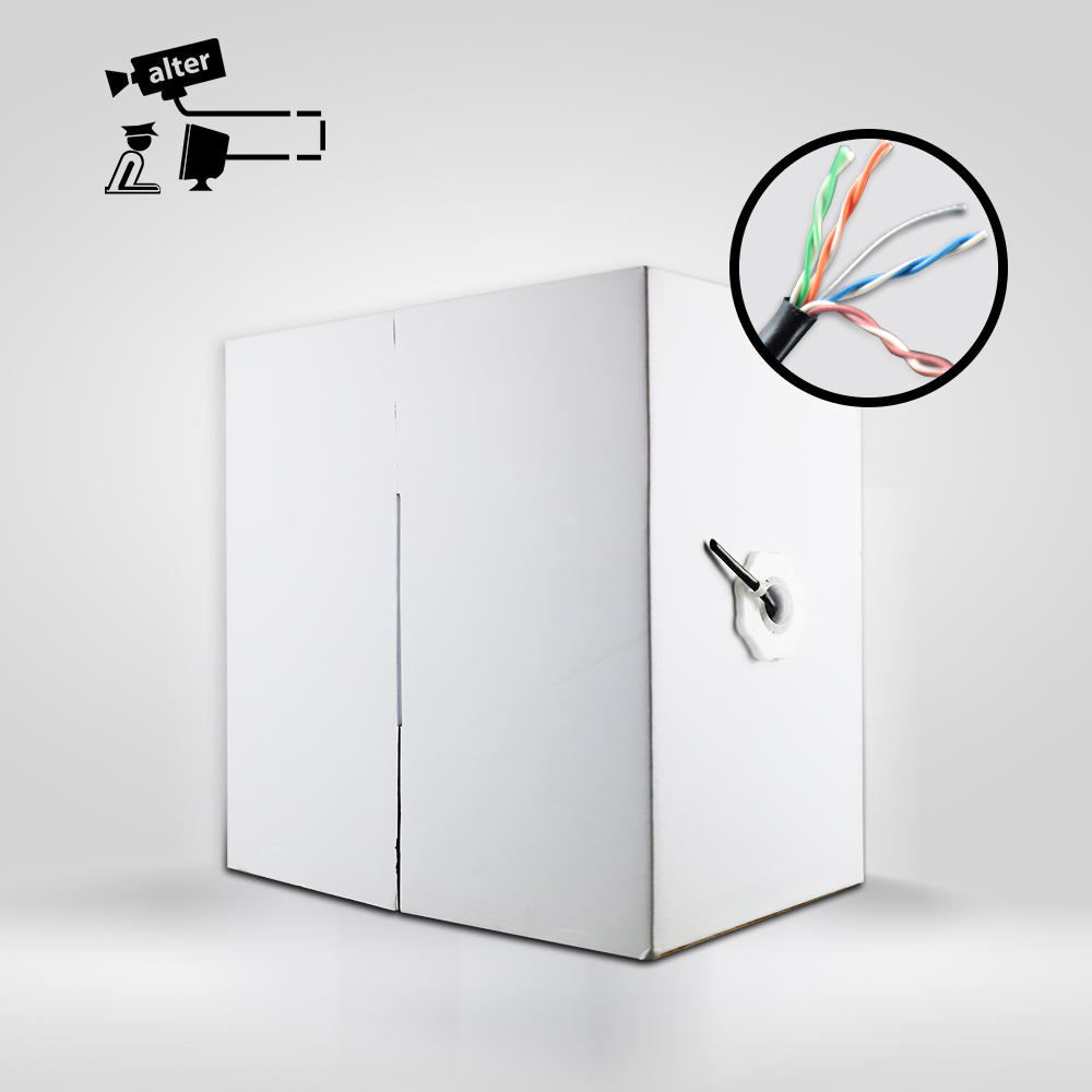 CABLE UTP CAT5E MAXICABLE NEGRO RECUBRIMIENTO DE COBRE CCA 305 MTS PARA APLICACIONES DE CCTV Y REDES DOMESTICAS, CUBIERTA PVC