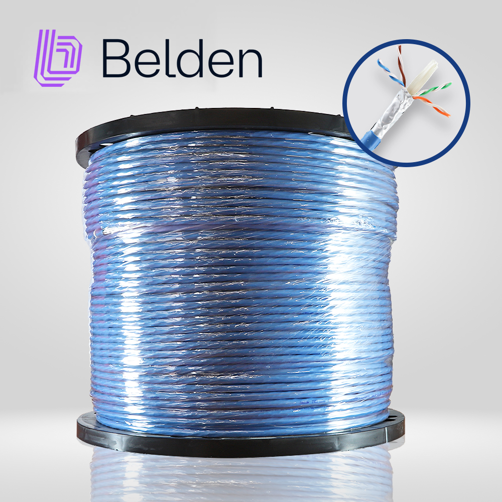 CABLE UTP CAT6A BELDEN 10GXW12 0061000 / INTERIOR / AZUL / 500MHZ / 4 PARES / 23 AWG / FORRO PVC / CMR / CERTIFICABLE / BOBINA / 1,000 PIES 305 METROS
