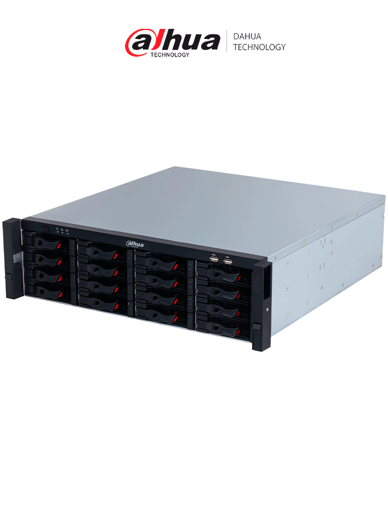 Imagen de DAHUA  DHI-NVR616H-128-XI NVR WizMind de 128 canales con 2U 16HDD 1024 Mbps y RAID.  Ofrece detección facial, protección perimetral, SMD Plus e IA avanzada por cámara.