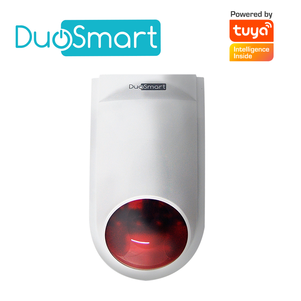 SIRENA INTELIGENTE WIFI 2.4 DUOSMART B20 STANDALONE MONITOREO EN APP DUOSMART  **SOPORTA DISPOSITIVOS RF DUOSMART SERIE C**  20 CONTROLES 60 DISPOSITIVOS EN MODO 24HRS AUDIBLE INTERIORES O PERIMETRALES