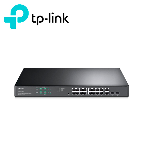 SWITCH ADMINISTRABLE TP-LINK TL-SG1218MPE / 16 PUERTOS RJ45 POE AF/AT 10/100/1000 MBPS + 2 PUERTOS GIGA SFP / POTENCIA POE TOTAL 192 W / TECNOLOGIA DE EFICIENCIA ENERGETICA / CARCASA METALICA IDEAL PARA RACK / USO INTERIOR