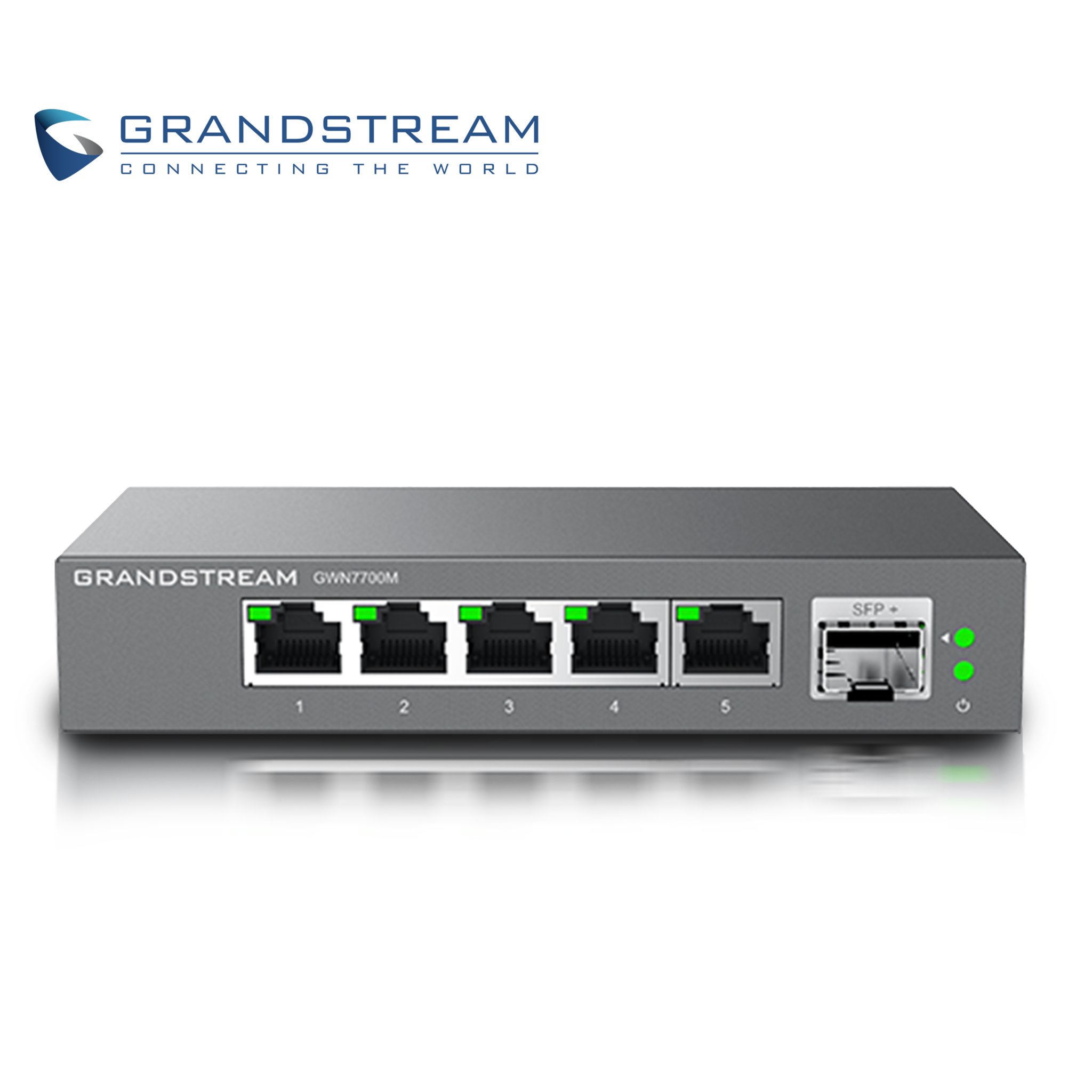 SWITCH NO ADMINISTRABLE GRANDSTREAM GWN7700M / 5 PUERTOS 10/100/1,000M/2,500MBPS / 1 PUERTO SFP+ 10GBPS / MONTAJE ESCRITORIO/PARED / ALIMENTACION 12VCD/1A / METALICO