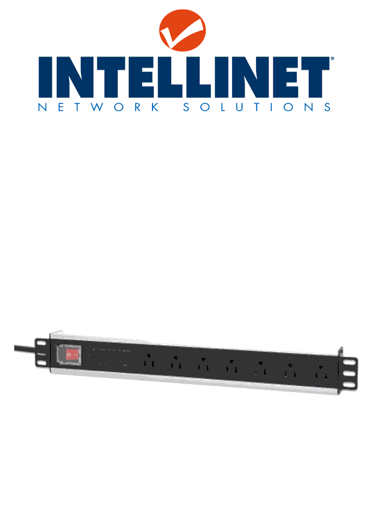 Imagen de INTELLINET 207102 - Barra PDU multicontacto de 7 salidas para montaje en 1.5 UR/ 19" / Enchufes Tipo EU (NEMA 5) / Cable de alimentación de 3m / Con protección para Picos y cortos circuitos