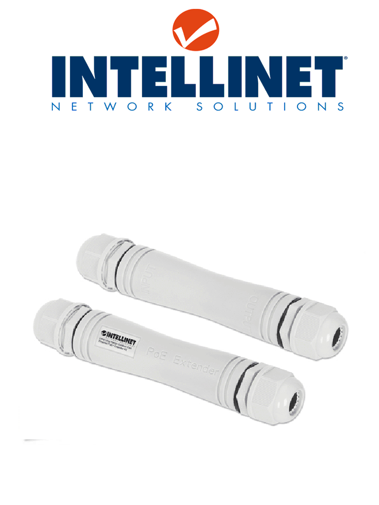 Imagen de INTELLINET 561952 - Extensor PoE  de 100m / 30W maximo/ Para exteriores IP67 / Ideal para instalaciones de camaras IP /