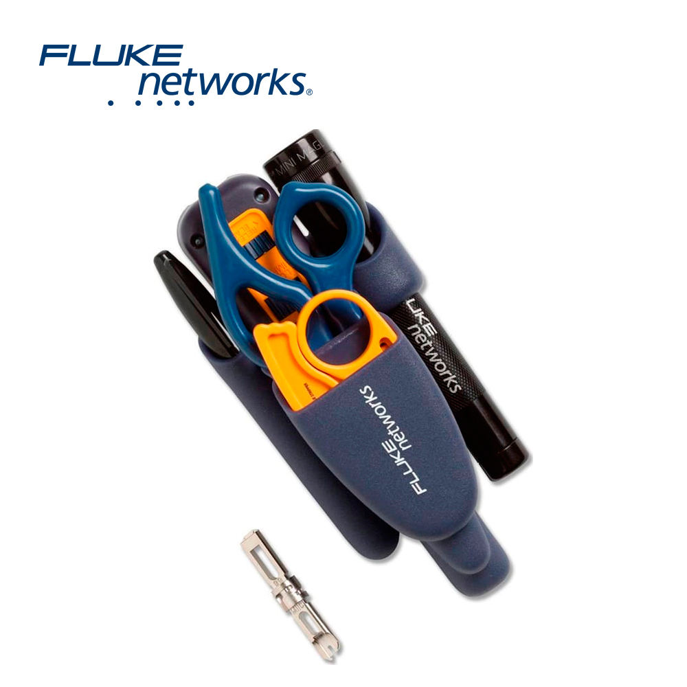 KIT DE HERRAMIENTAS PRO-TOOL IS60 FLUKE NETWORKS 11293000 IDEAL PARA INSTALACIONES PROFESIONALES DE REDES Y TELECOMUNICACIONES INCLUYE HERRAMIENTA DE IMPACTO D-SNIPS PELADOR DE CABLE CUCHILLA EVERSHARP 66/100 Y LINTERNA LED