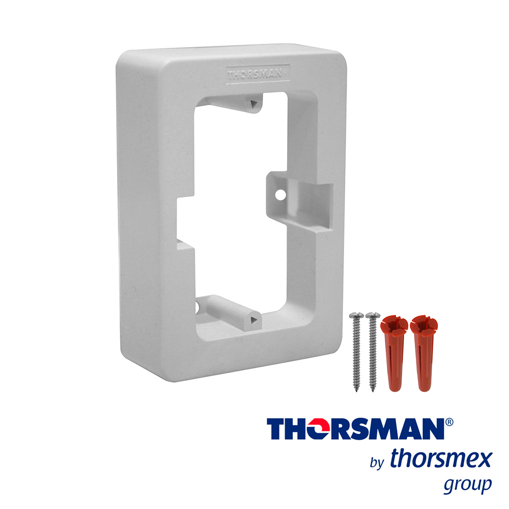 CAJA PLASTICA TMK THORSMAN 7900-02002 COLOR BLANCO DE PVC AUTO EXTINGUIBLE  SIN FONDO, INCLUYE  TAQUETE YPIJA PARA SU FIJACIÓN, RESISTENCIA A LA HUMEDAD Y ATMÓSFERA CORRESIVA, CERTIFICADO EN CSA, CUMPLE LA NORMA UL 94 V0 y NOM-001-SEDE-2005