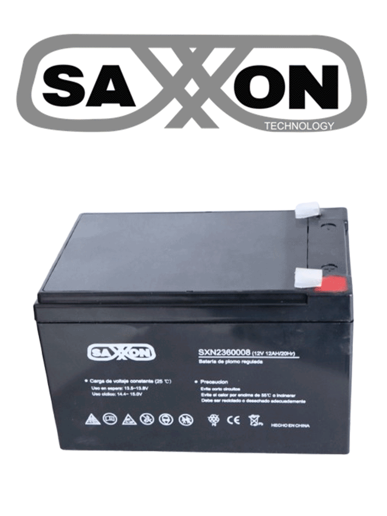 Imagen de SAXXON CBAT12AH - Bateria de respaldo de 12 volts libre de mantenimiento y facil instalacion / 12 AH/ compatible con CCTV/ Acceso/ Bosch